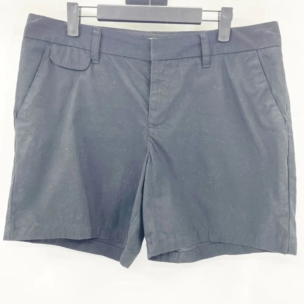 Merona Womens‎ Casual Mini Shorts 12 Black High Rise Chino 100% Cotton